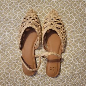 a new day Tan Woven Flats